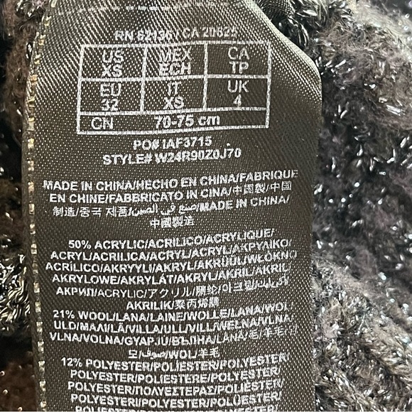 Guess Wool Blend Metallic Thread V-Neck Sweater Extra Small - Picture 5 of 6